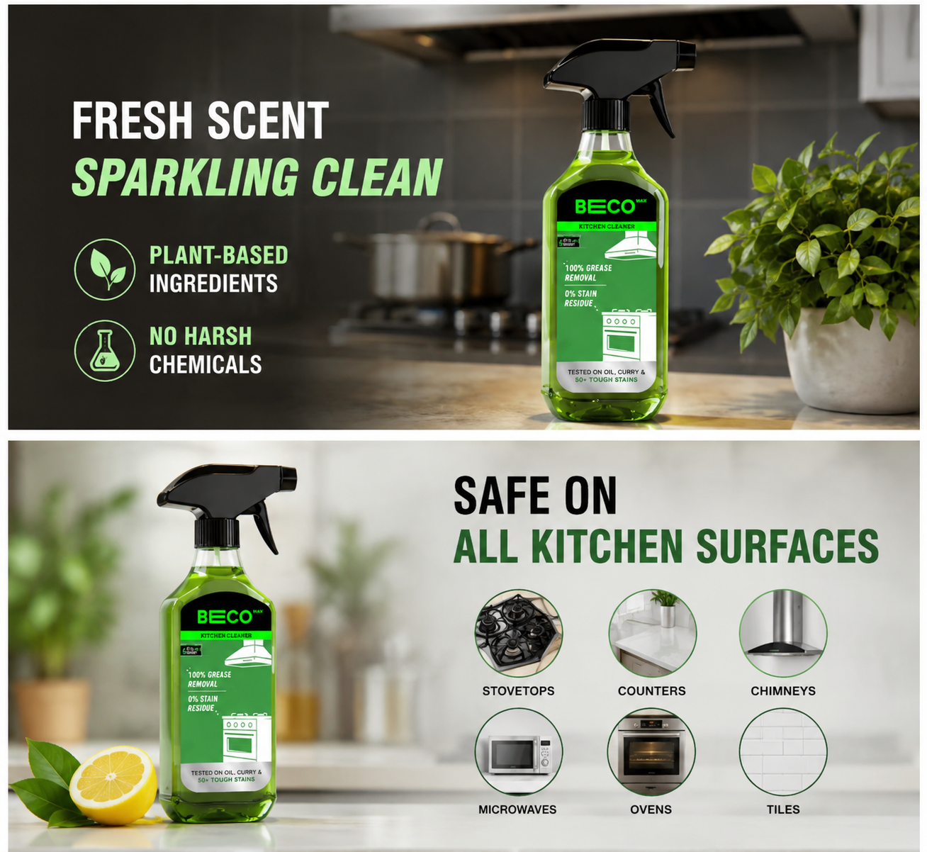 Beco Plant-Based Kitchen Cleaner Spray (500ml)