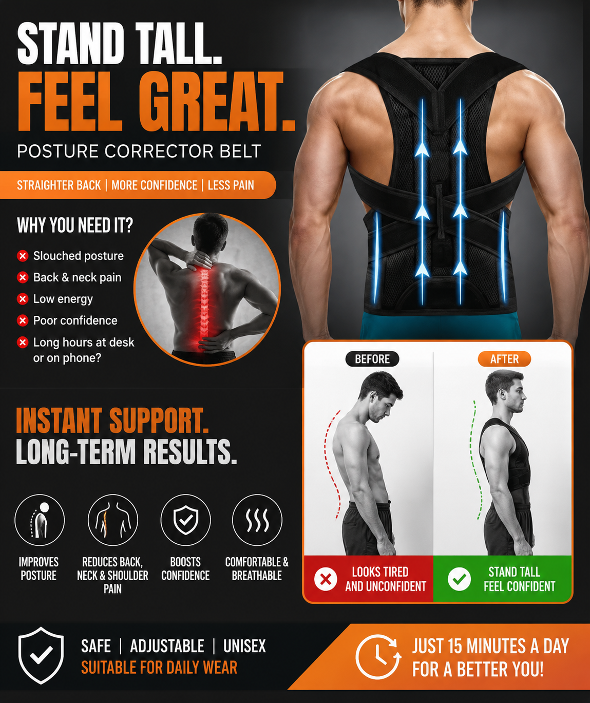 SpineRelief Ergonomic Lumbar & Posture Brace