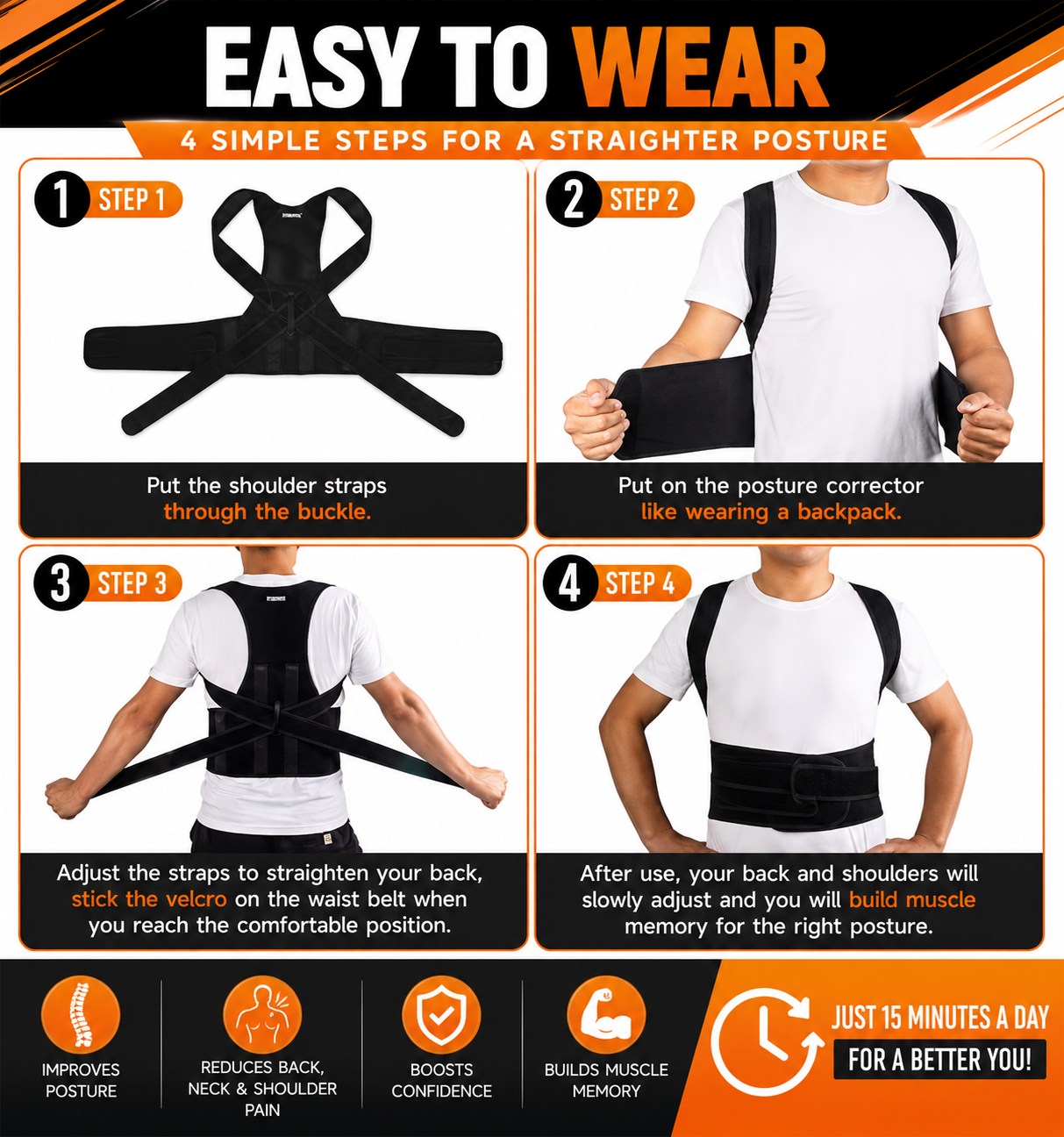 SpineRelief Ergonomic Lumbar & Posture Brace